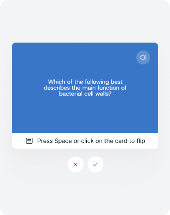 A flashcard ready to be flipped
