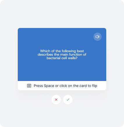 A flashcard ready to be flipped
