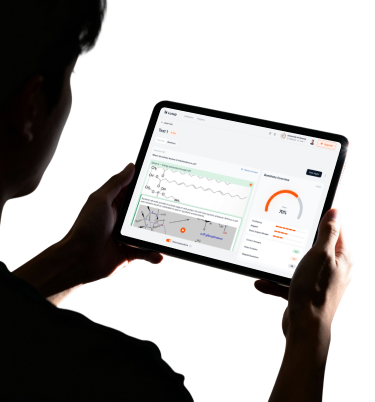 A student reviewing a Luxup test on a tablet